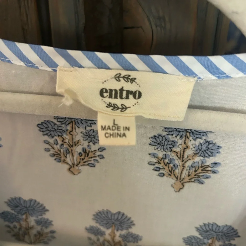 Entro Blue and white Floral Dress Large - Picture 5 of 6